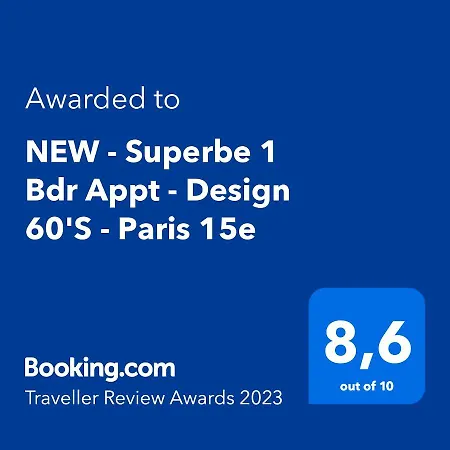 New - Superbe 1 Bdr Appt - Design 60's - 15e Apartment